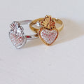 Anello Cuore Sacro Regolabile
