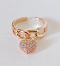 Anello Cuore con Strass Scintillanti