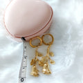 Orecchini Hoops con Rosa Pendente – Fleur Dorati in Acciaio