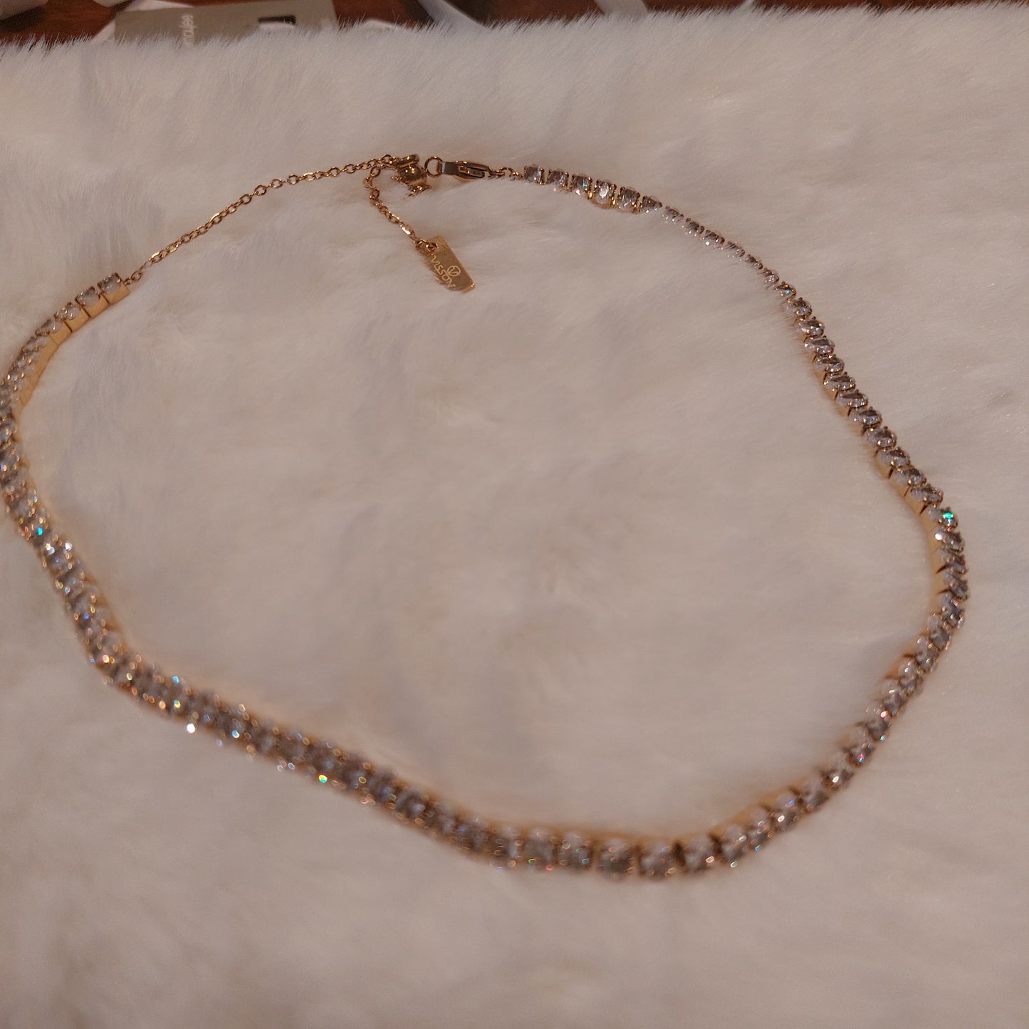 Collana choker con strass
