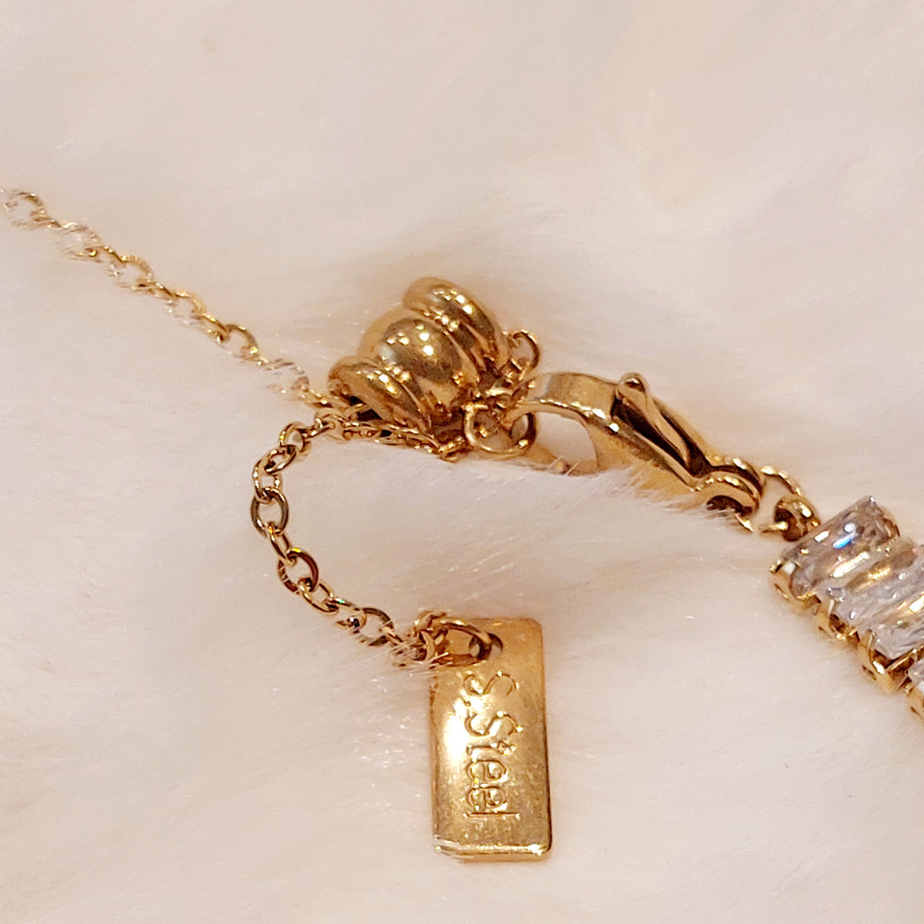 Collana Choker con Zirconi Baguette – Regolabile Girocollo o Choker