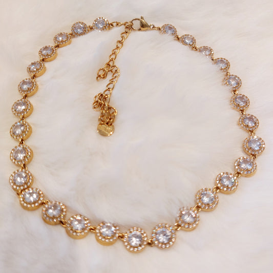 Collana choker e girocollo con strass