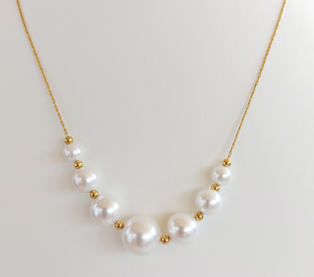 Collana Perle in Acciaio Inossidabile – Gold e Silver