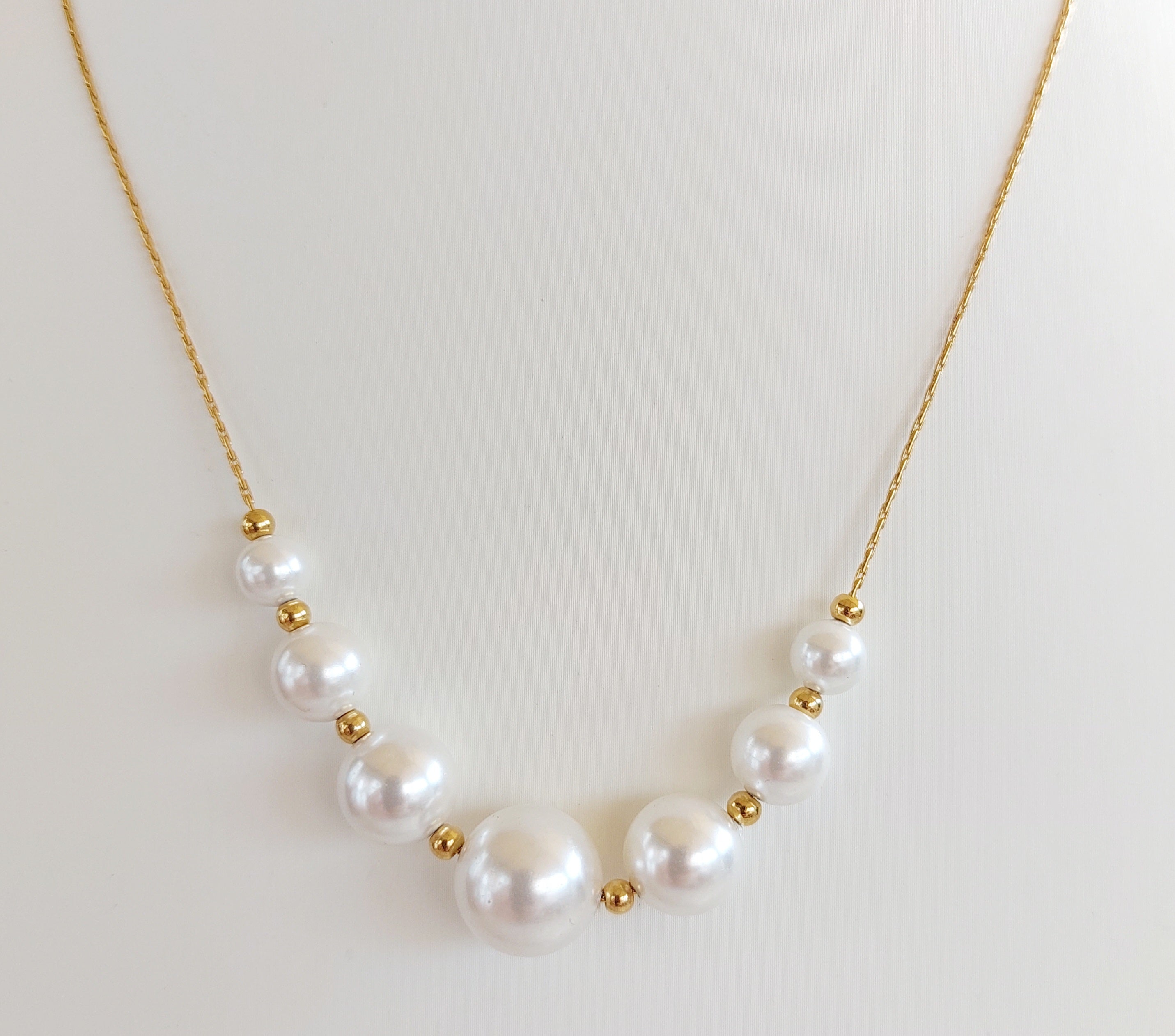 Collana Perle in Acciaio Inossidabile – Gold e Silver