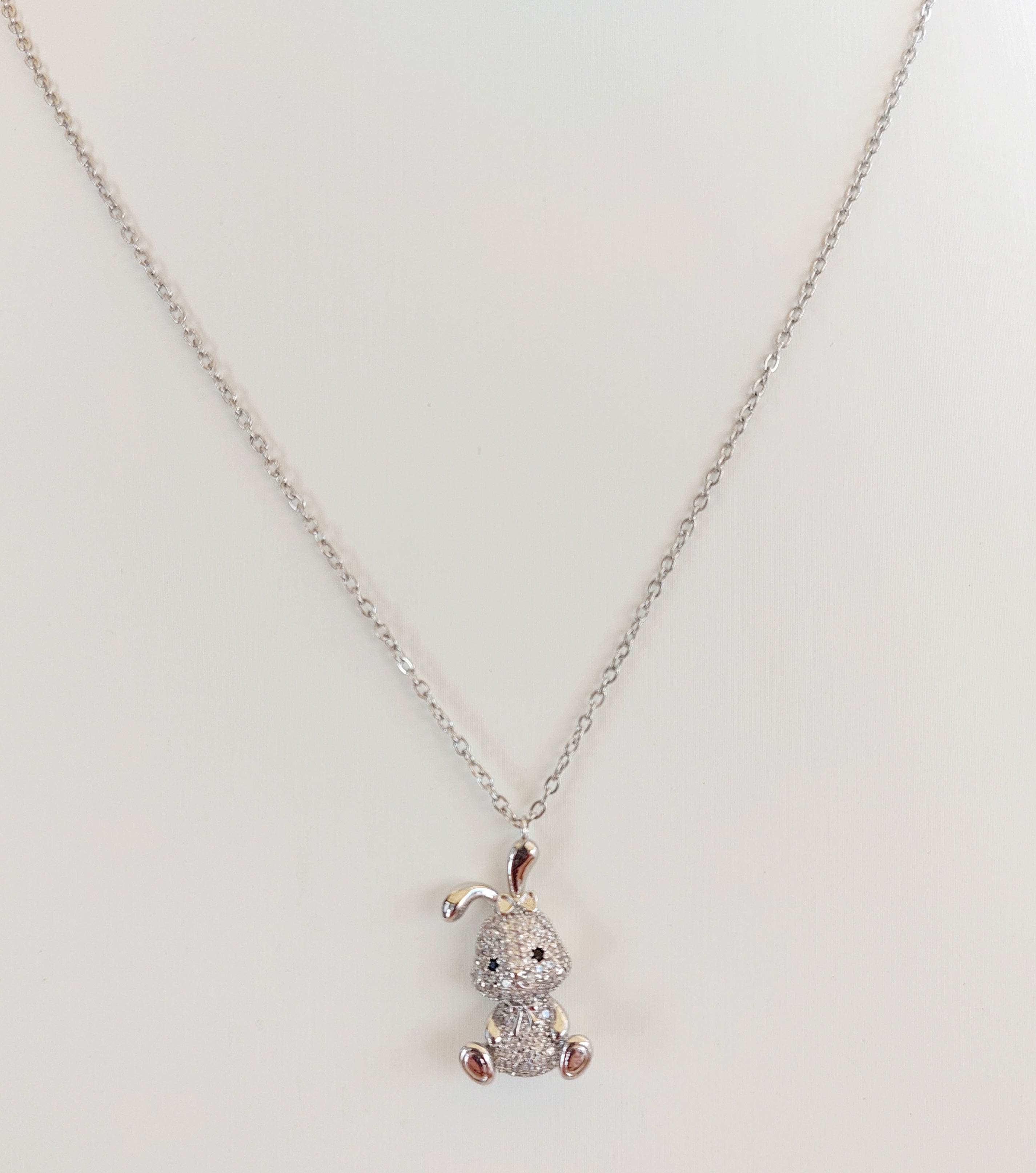 Collana Coniglietto in Acciaio Inossidabile – Argento