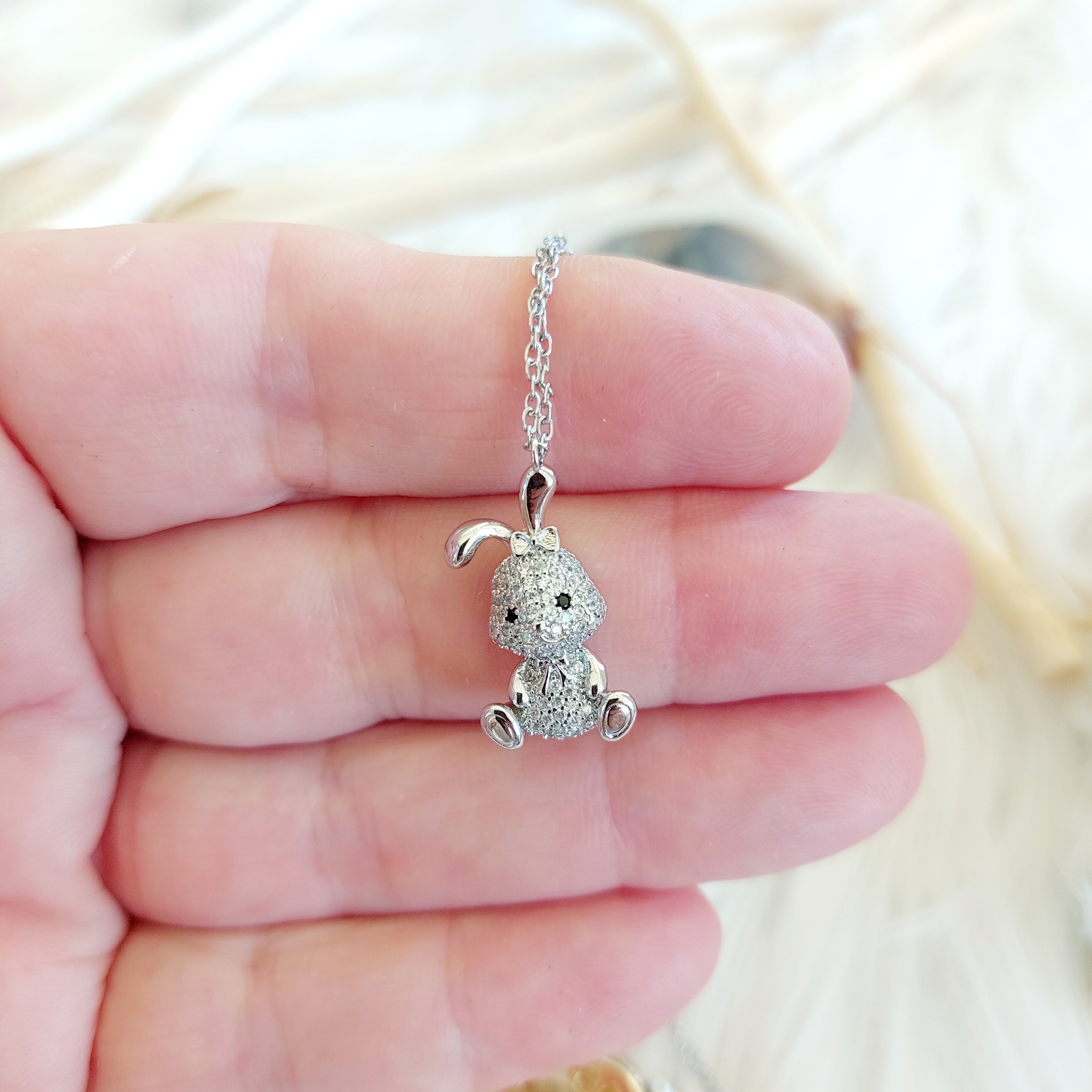 Collana Coniglietto in Acciaio Inossidabile – Argento