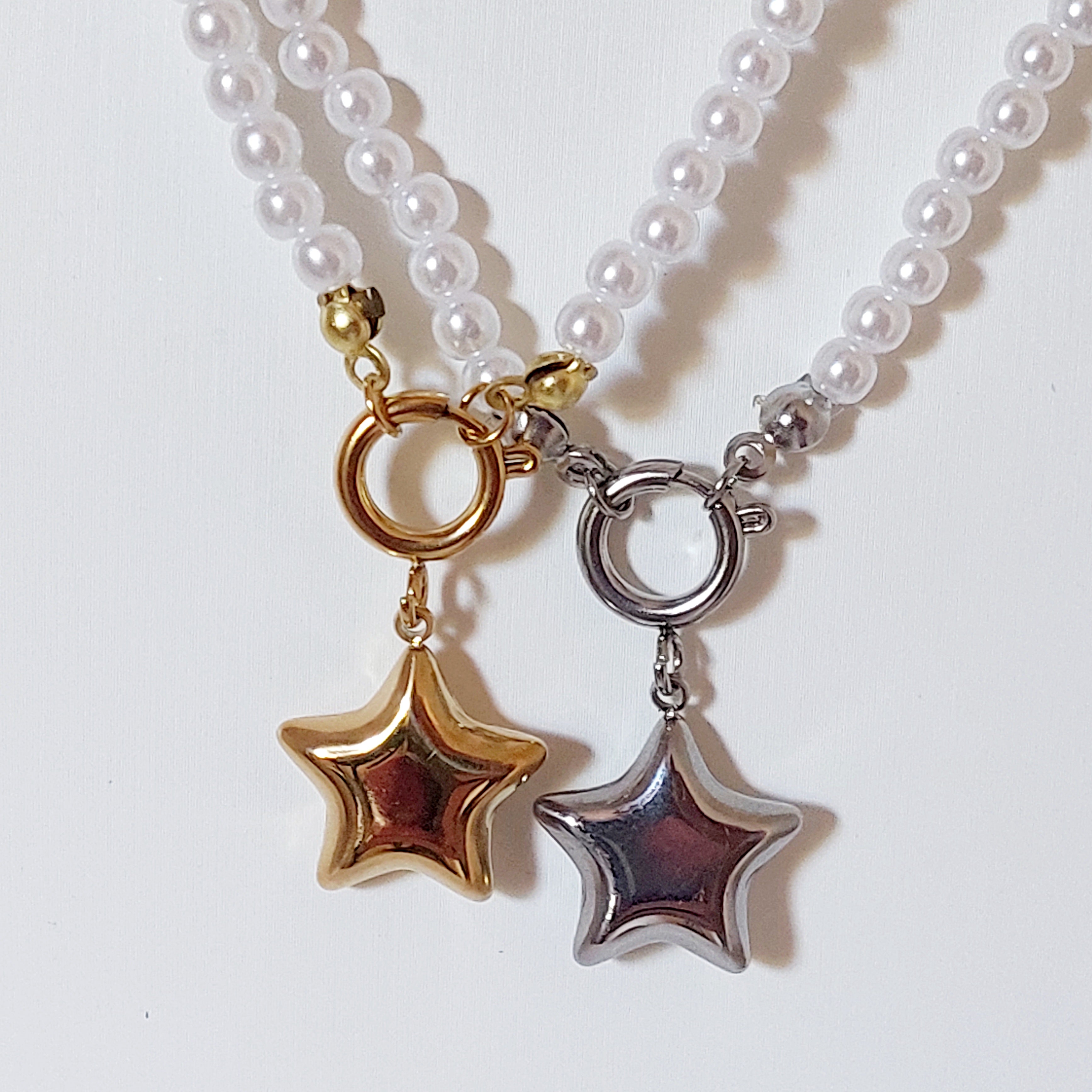 Collanina Perline Bianche e Stella