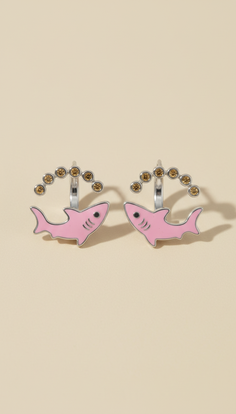 Orecchini a cerchio firma Pink Shark