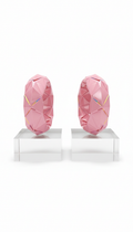 Orecchini a cerchio geometrici rosa bubblegum