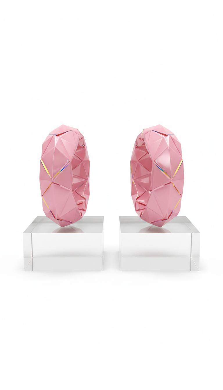 Orecchini a cerchio geometrici rosa bubblegum