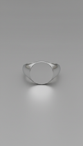 Anello chevalier in acciaio satinato