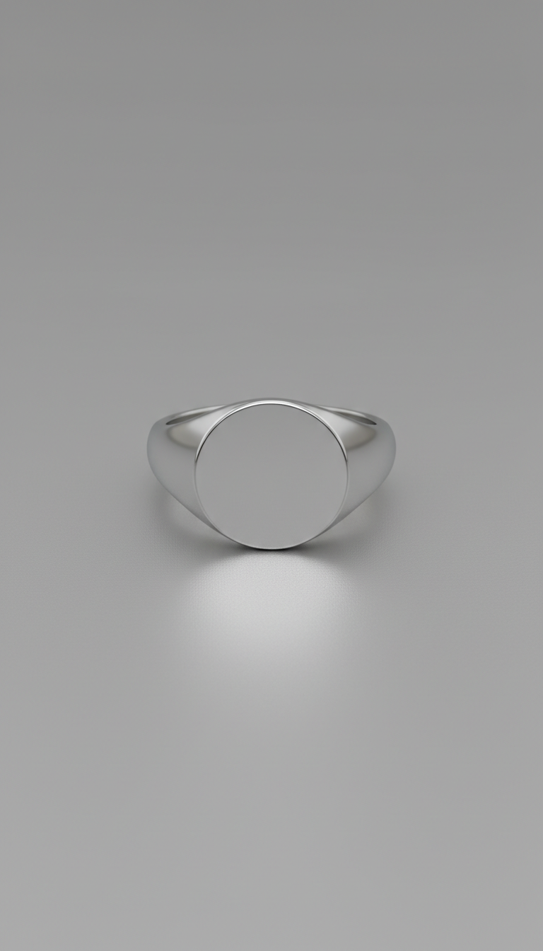 Anello chevalier in acciaio satinato