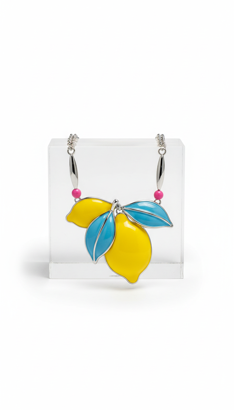 Collana statement pendente lemon elettrico